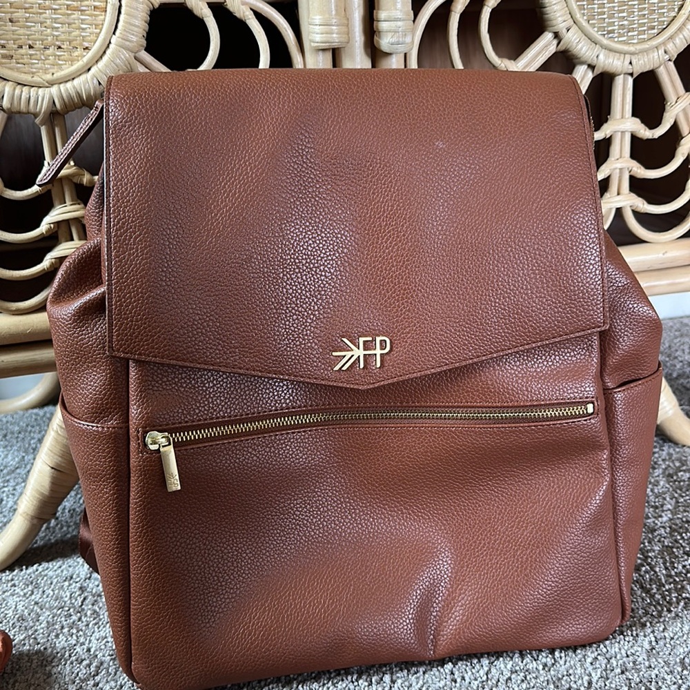 Freshly Picked Camel leather Diaper bag FULL SIZE